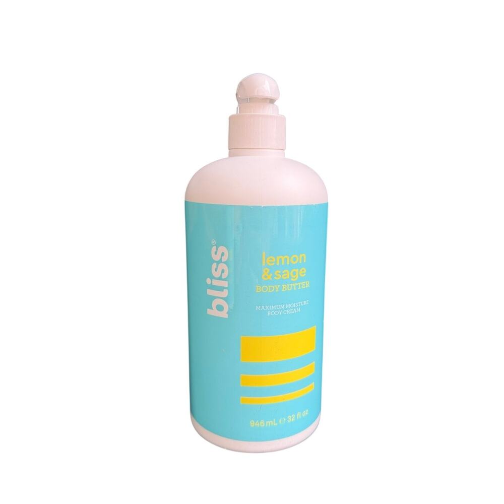 Bliss Lemon & Sage Body Butter 32 fl oz Moisturizer Cream New Sealed 946mL